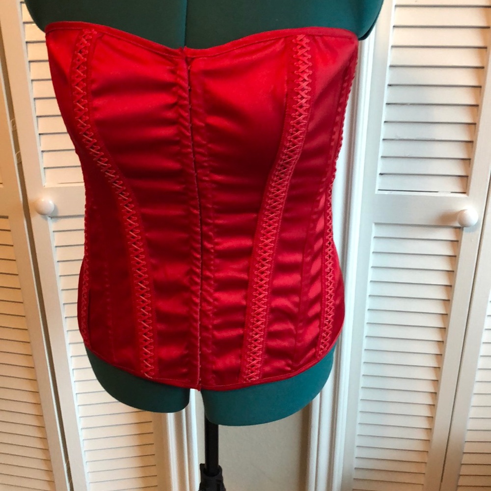 Red hot lace up Corset